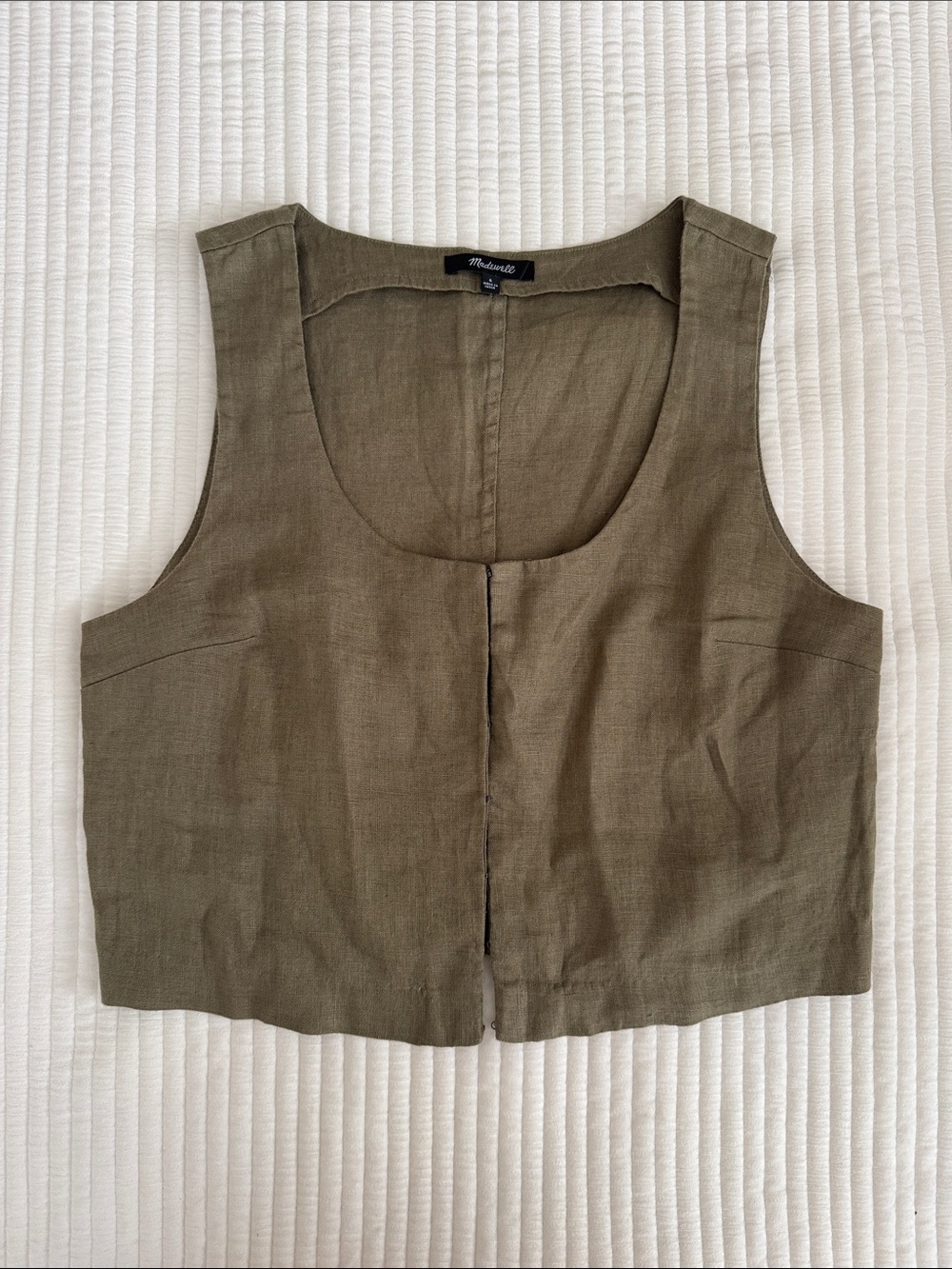Madewell | Scoopneck Crop Tank in Linen